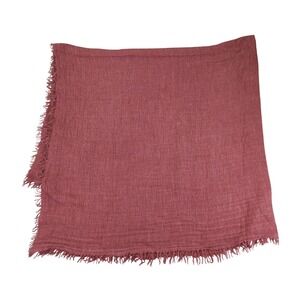 Free People Sun-Washed Fringe Travel Scarf Mars Oversized Knit Wrap Red Large